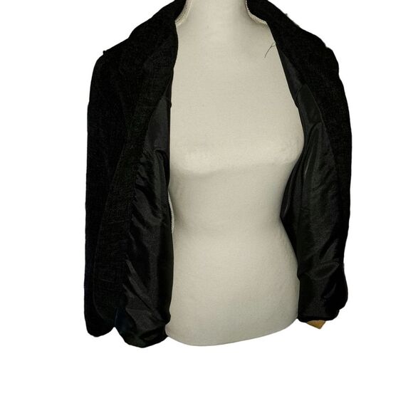 SALE! NWOT-Weave Of The Irish Handcrafted Black Boucle Knit Sweater Jacket Med - Picture 6 of 10